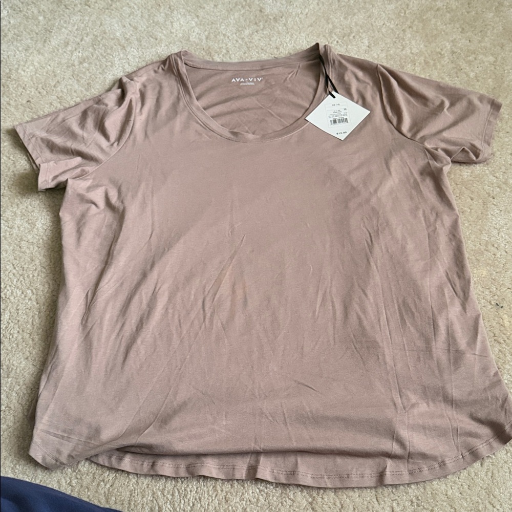 Ava & Viv Women's Soft Pink Short Sleeve Tee